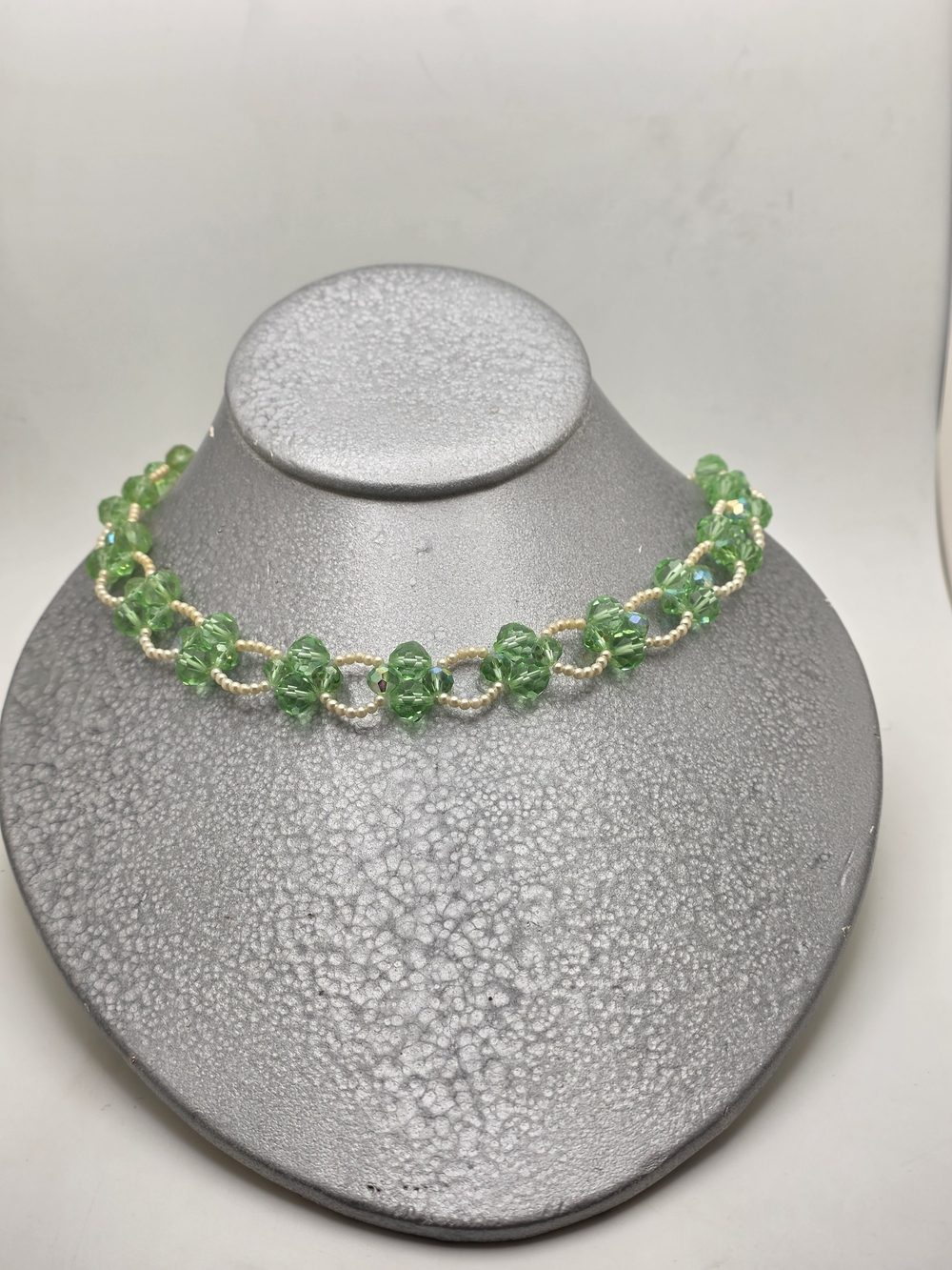Light Green Crystal Bead Choker Necklace